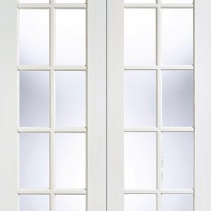 White Primed GTP SA Clear Glazed Pair - Smooth - Rebated - LPD